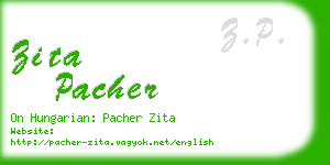 zita pacher business card